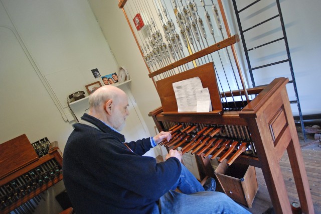Peter Frenzel, professor of German studies, emeritus, plays Wesleyan Carillon Sept. 9 in South College. 