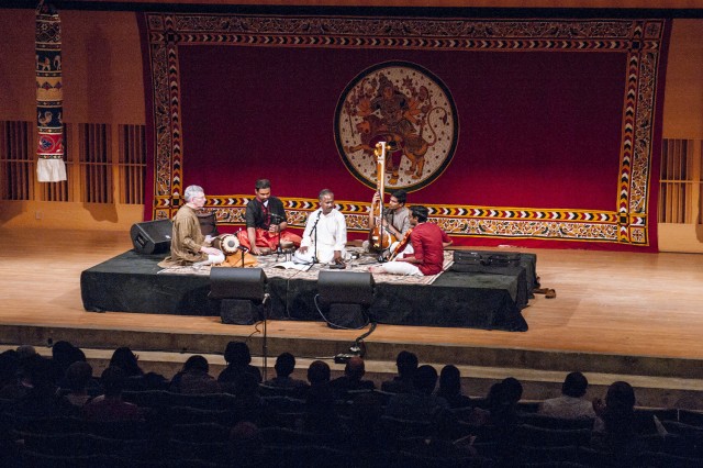 Balasubrahmaniyan was joined by David Nelson, adjunct assistant professor of music on mridangam and violinist L. Ramakrishnan and Sriram Ramesh on kanjira.