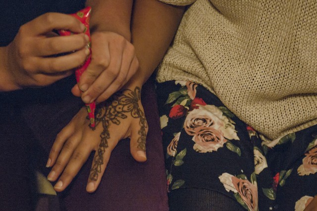 Henna application during the Navaratri Festival. 