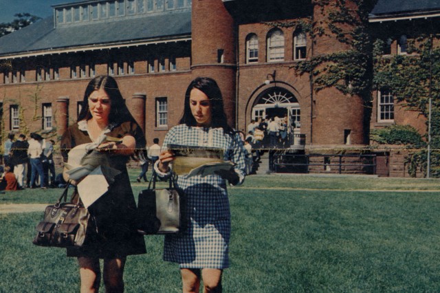 Wesleyan will celebrate the "Women of Wesleyan" at "Women in STEM Day" Oct. 11 and at "Campus Transformation Through Co-Education" Oct. 12. Pictured above are two female students in 1969.