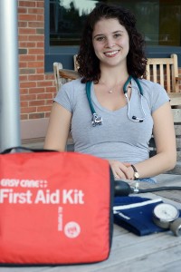 Aviv Fraiman '15 is president of the WesEMT organization. She also works as a probationary EMT for the Haddam Volunteer Ambulance Service. "I always carry my (EMT) bag with me. I never know when I'm going to need it."