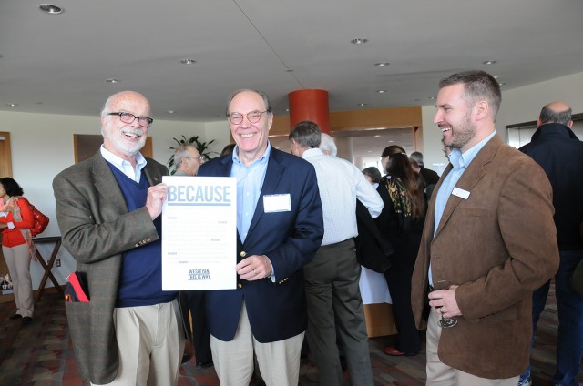 President Roth hosted Wesleyan leadership donors at a pre-game reception in Daniel Family Commons on Nov. 2. 