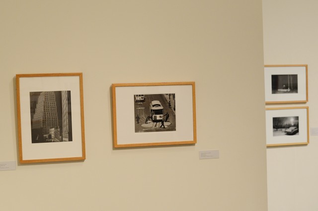 Max Yavno (American, 1911-1985) photographed "Cable Car, 1947." The gelatin silver print, seen here, second from the left, is part of the Davison Art Center exhibit.  