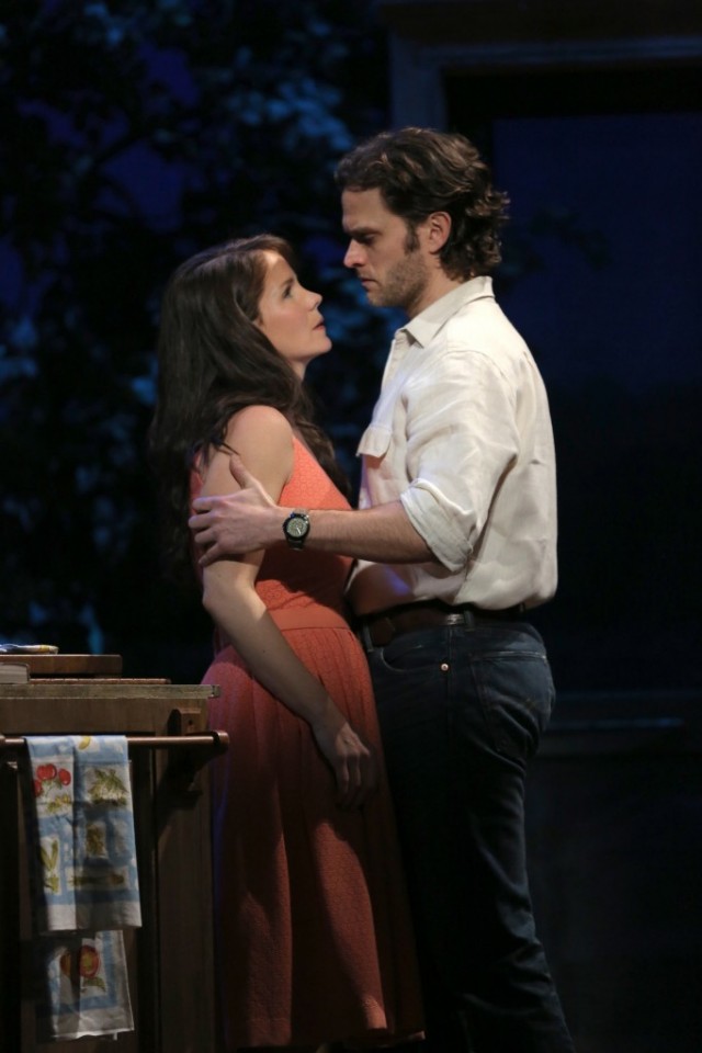 Kelli O'Hara and Steven Pasquale in The Bridges of Madison Country musical on Broadway. (Photo by Joan Marcus)