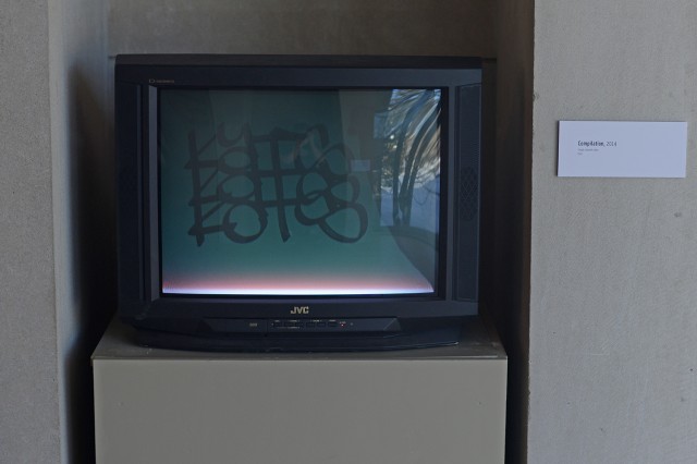 The images, objects and experiences in the exhibition Intellectual Property Donor suggest a new way to exist within the current environment shaped by our participation in an increasingly cyber and global world, yet grounded in our need for materiality and personal connections. Pictured is Compilation, 2014, a single channel video. 
