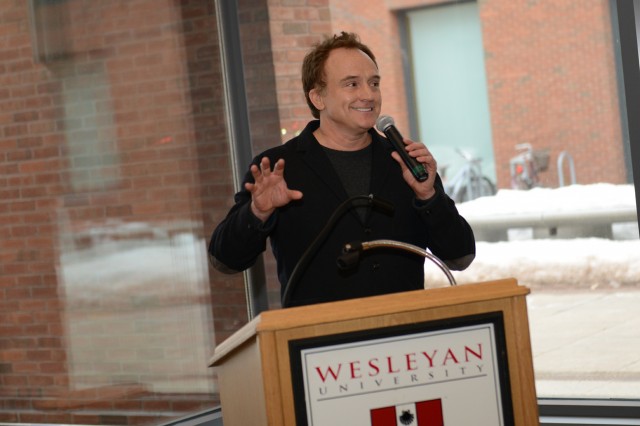 Bradley Whitford ’81, Emmy award-winning actor, delivered the closing remarks during Connect@Wes March 1 in the Wesleyan Career Center. Connect@Wes was a two-day networking and relationship building opportunity offered to Wesleyan students, alumni and parents.  