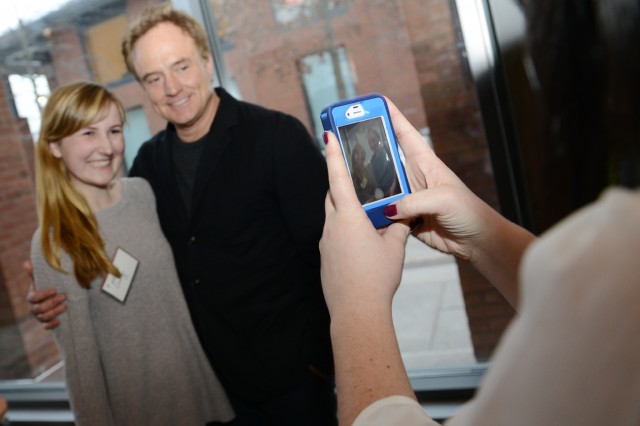 Students took photos with Whitford at the reception.
