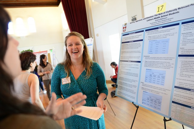 Victoria Mathieson ’14 presented her research on “Identity, Appraisal, and Emotion: The Role of Culturally Relevant Pedagogy among Latino/a Middle School Students.” Her advisor was Patricia Rodriguez Mosquera, associate professor of psychology.  