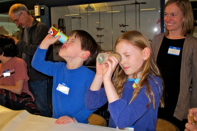 Participants experimented with optics by making cameras and kaleidoscopes. 