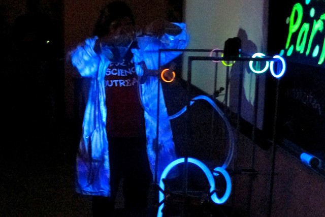 Students learned how to make objects glow in the dark.