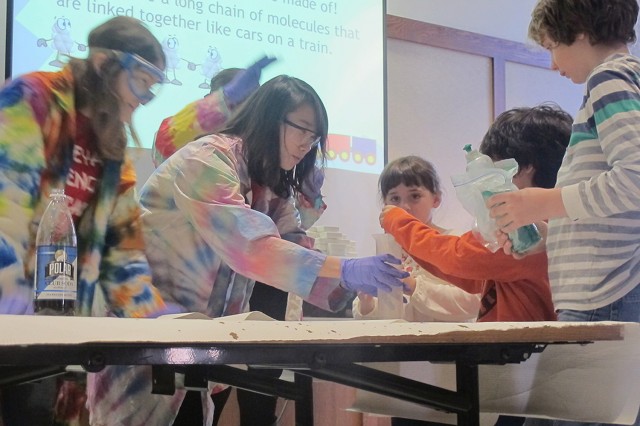  Wesleyan's Science Outreach Club members and students enrolled in the CHEM 214 course, "Informal Science Education for Elementary School Students" worked with Wesleyan faculty and staff to organize the event.  
