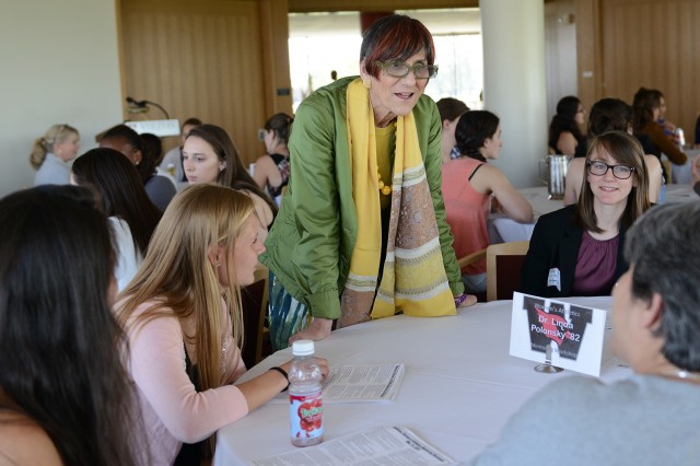 Connecticut Congresswoman Rosa DeLauro mingled with several student-athletes at the event.