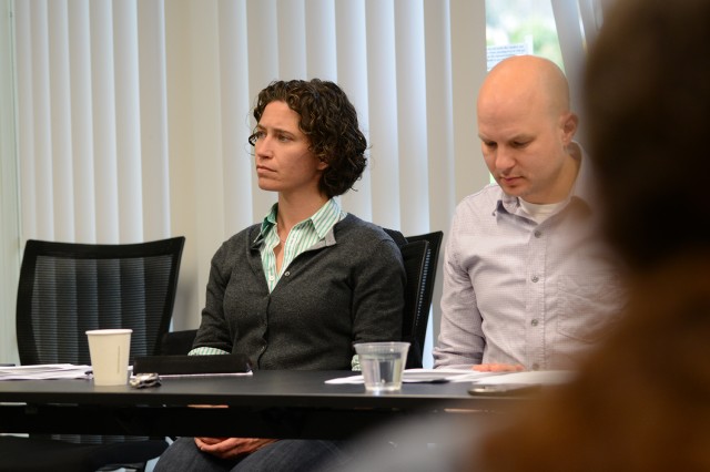 Mary-Jane Rubenstein and Ulrich Plass are the current co-directors of the social, cultural and critical theory certificate and facilitated the discussion. Rubenstein is chair and associate professor of religion, associate professor of  feminist, gender and sexuality studies, and Plass is associate professor of German studies. 