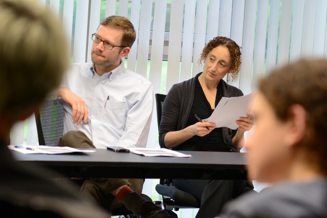 Paul Erickson, assistant professor of history, assistant professor of science in society, assistant professor of environmental studies, and Eirene Visvardi, assistant professor of classical studies, were among the participators in the concluding question and answer session.