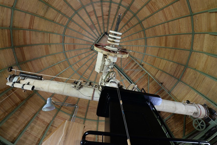 Wesleyan's 20-inch refractor telescope, located inside the Van Vleck Observatory on Foss Hill, will undergo renovations for the next 15 months. (Photo by Olivia Drake)