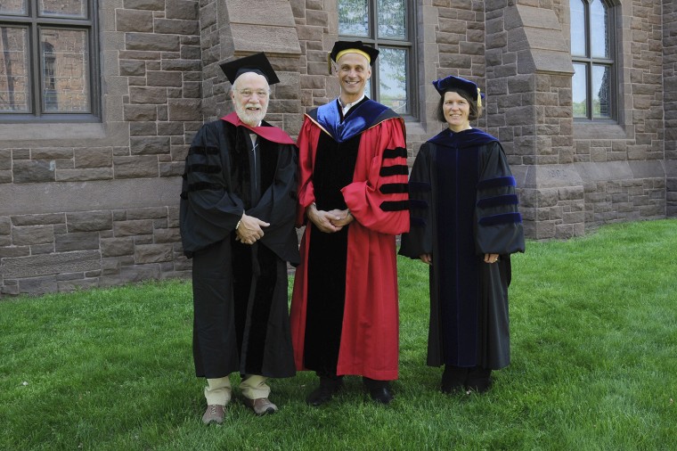 Robert Steele, professor of psychology, and Petra Bonfert-Taylor, professor of mathematics, received the Binswanger Prize for Excellence in Teaching this year on May 25. (Photo by John Van Vlack)