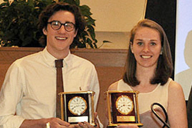 John Steele '14 and Mary Foster '14 received the Roger Maynard Memorial Award. 