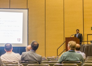 Chemistry graduate student Duminda Ranasinghe spoke about his research on "Density functional for core-valence correlation energy."