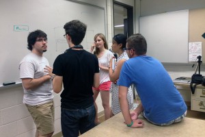 A team starts to map out ideas for their app on Sept. 5.