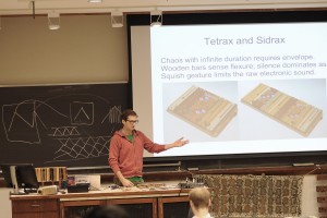 Blasser recently presented his research  to fellow graduate students and faculty. 