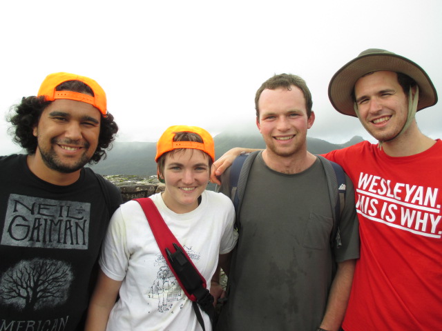 Pictured in Puerto Rico, from left, are Tavo True-Alcala ’15, Kate Enright ’15, Jack Singer ’15, and Jamie Hall ’15.