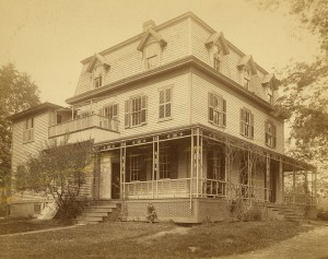 The Foss House, pictured above in the early 1900s, housed the Chi Psi fraternity in 1883 to 1893. The house was demolished in 1955.
