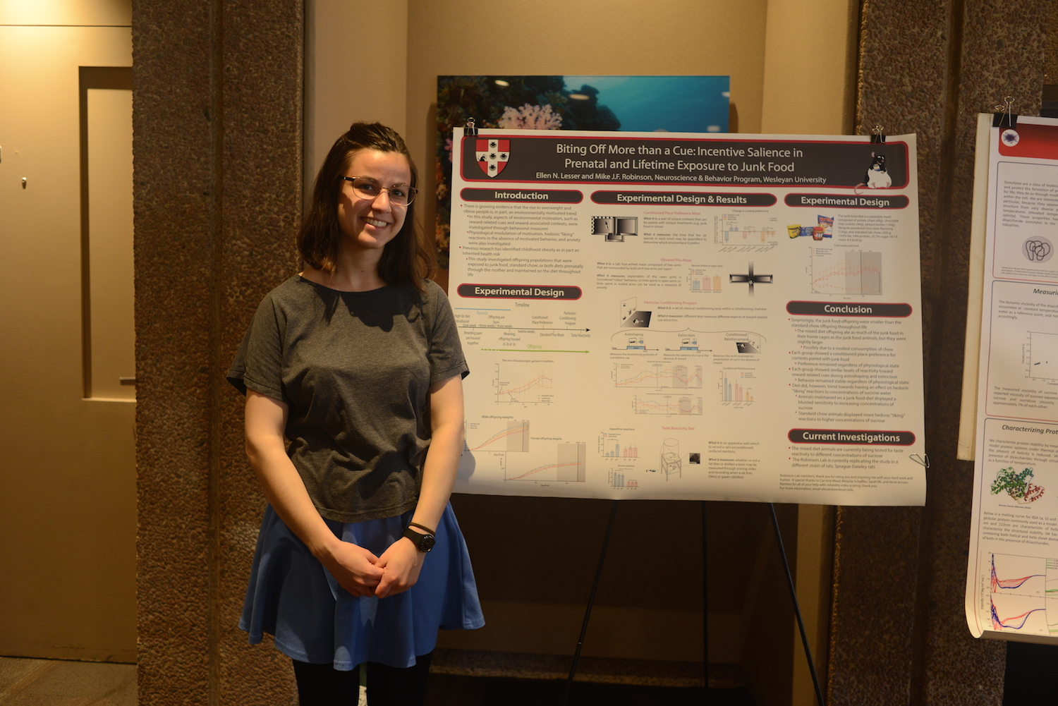 Ellen Lesser '15 presented her research, "Biting Off More Than a Cue: Incentive Salience in Prenatal and Lifetime Exposure to Junk Food."