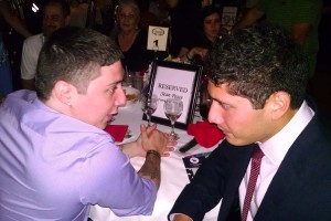 Sean Pesce (left) and Po talk during the gala. (Photo by Bryan Stascavage ’18)