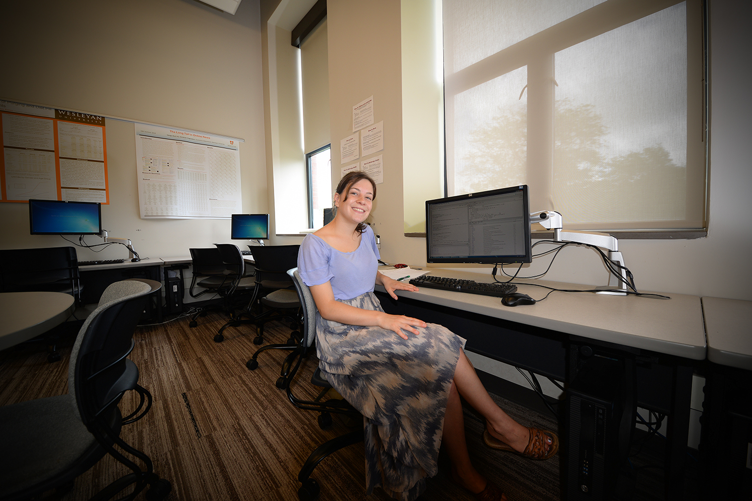 Joli Holmes ’17, an economics major, is one of 24 students in the Quantitative Analysis Center's Summer Apprenticeship Program.