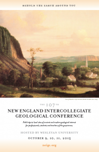 The 107th New England Intercollegiate Geological Conference will  be hosted by Wesleyan in Octobe