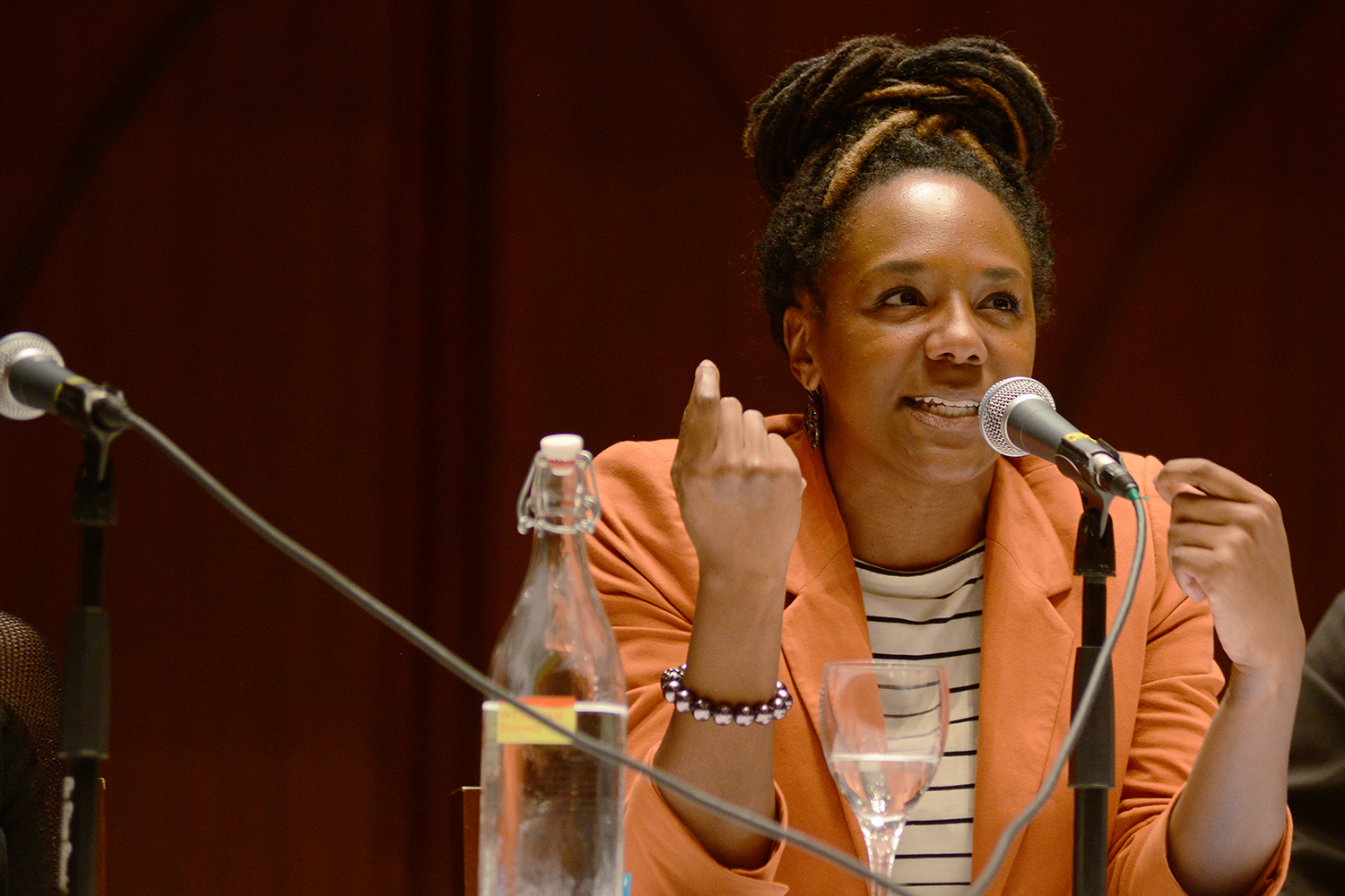 Bree Newsome is a graduate of New York University’s Tisch School of the Arts where she received a BFA in film and television. While still in high school, Newsome created an animated short, THE THREE PRINCES OF IDEA which earned her a $40,000 scholarship from the National Academy of Television Arts and Sciences. In August 2012, Newsome wrote and recorded a rap song, “SHAKE IT LIKE AN ETCH-A-SKETCH!”, skewering presidential candidate Mitt Romney and criticizing the Republican Party for policies that promote classism and bigotry. A staunch advocate for human rights and social justice, Newsome was arrested last year during a sit-in at the North Carolina State Capitol where she spoke out against the state’s recent attack on voting rights. She continues to work as an activist and youth organizer in North Carolina, serving in the capacity of Western Field Organizer for the youth-led organization Ignite NC.