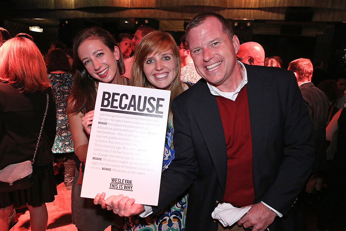 On Oct. 2, Lin-Manuel Miranda '02 and Thomas Kail '99 hosted a special Wesleyan night, with a performance of their acclaimed "Hamilton" on Broadway. After the performance, attendees, leadership donors and volunteers moved to the 1831 Society Reception at the Edison Ballroom. #THISISWHY. (Photo by Robert Adam Mayer)