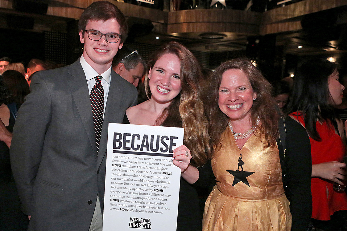 On Oct. 2, Lin-Manuel Miranda '02 and Thomas Kail '99 hosted a special Wesleyan night, with a performance of their acclaimed "Hamilton" on Broadway. After the performance, attendees, leadership donors and volunteers moved to the 1831 Society Reception at the Edison Ballroom. #THISISWHY. (Photo by Robert Adam Mayer)