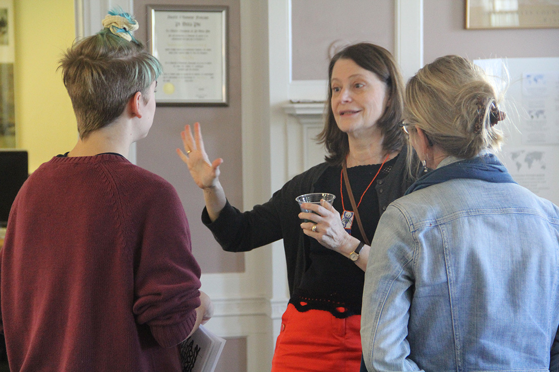 Several faculty met with current and prospective students to talk about the department, majors and concentrations.