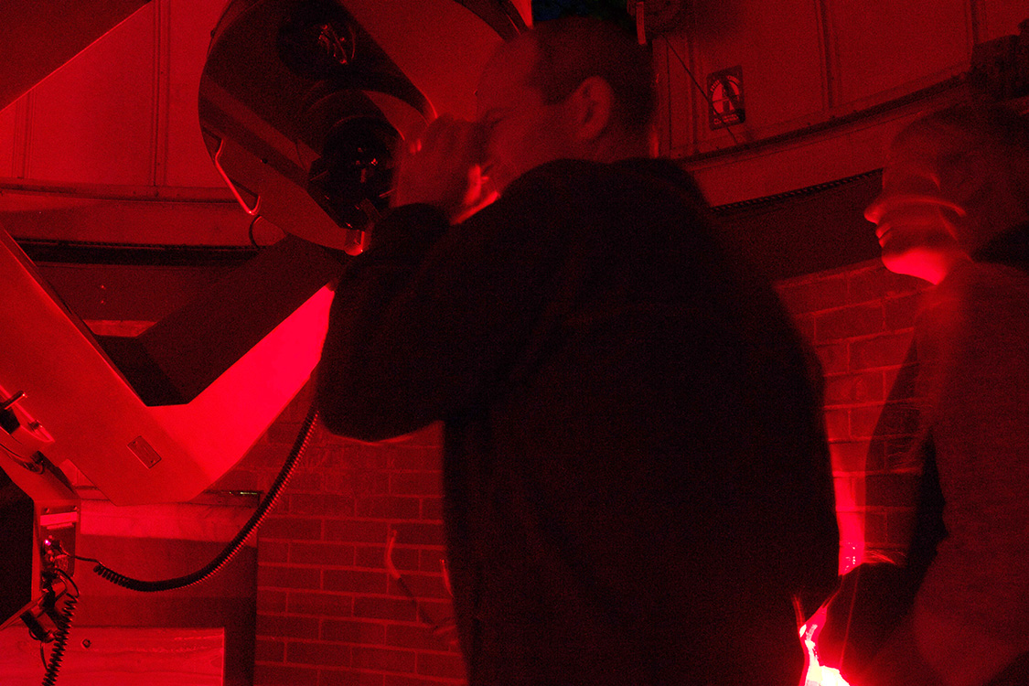 Students gather at the Van Vleck Observatory on October 8, 2015 for stargazing and hot chocolate sponsored by the Astronomy department.