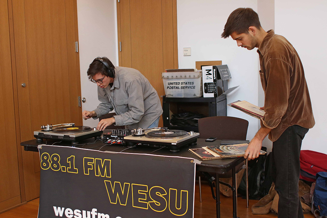 WESU DJs provided music during the day-long sale. 