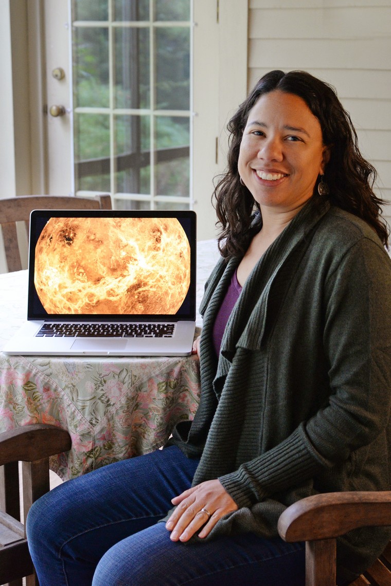 Martha Gilmore, the George I. Seney Professor of Geology and chair of the Department of Earth and Environmental Sciences, believes that if scientists are able to measure Venus’ atmosphere and surface, we can better understand the climate, volcanic activity and the habitability of Earth-size worlds. (Photos by Olivia Drake)