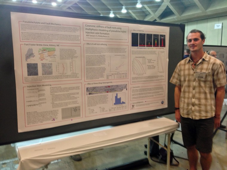 Will Sawyer '16 was one of several Wesleyan students and faculty who presented at this year’s Geological Society of America (GSA) Annual Meeting.