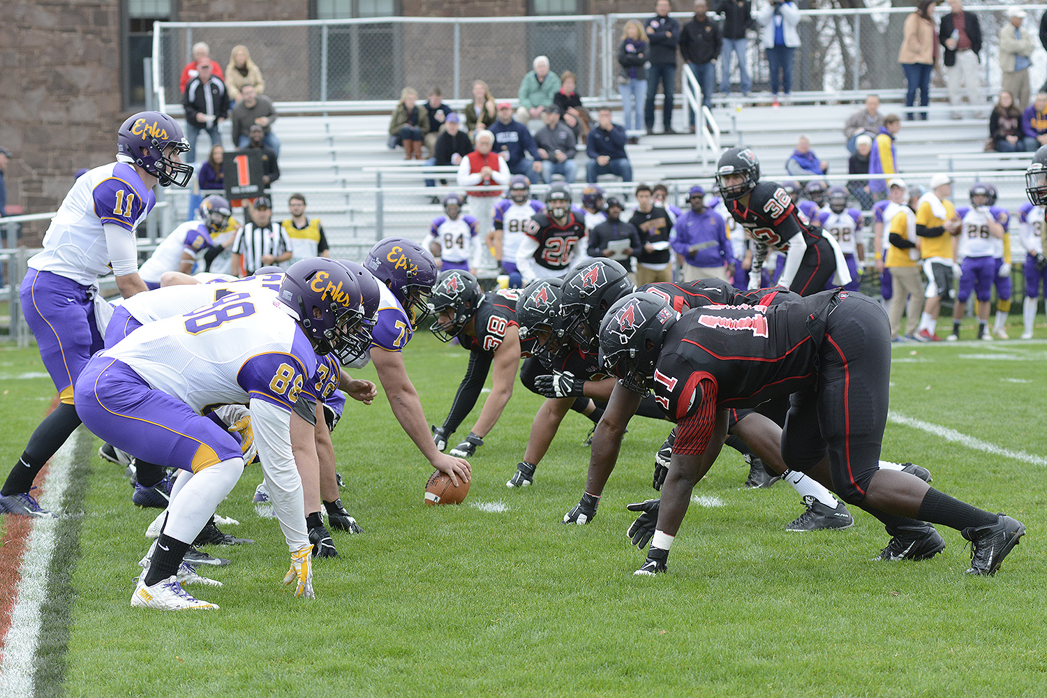 Wesleyan's football team took on Williams College for the annual Homecoming game on Saturday, Nov. 7. (Photo by John Van Vlack)