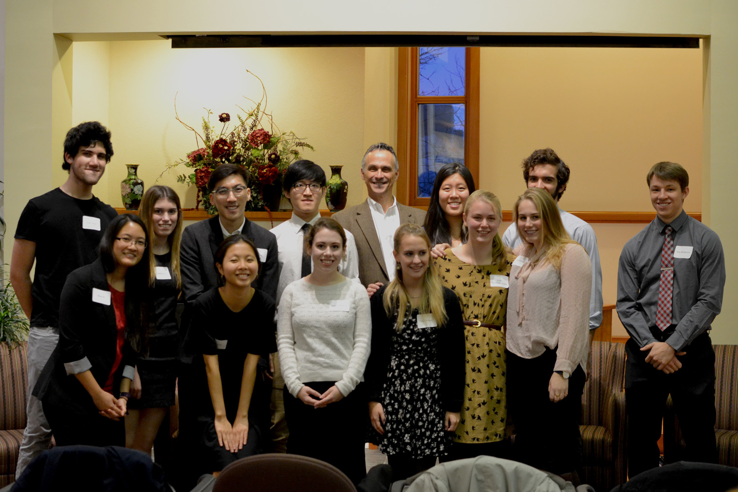 Fifteen students were inducted into the Phi Beta Kappa honors society on December 2nd. These students were elected into the society based on their academic excellence demonstrated within their respective majors.