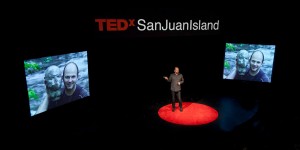 At his TEDx talk, Ian Boyden shares photographs of the stone self-portrait, before and after its river journey