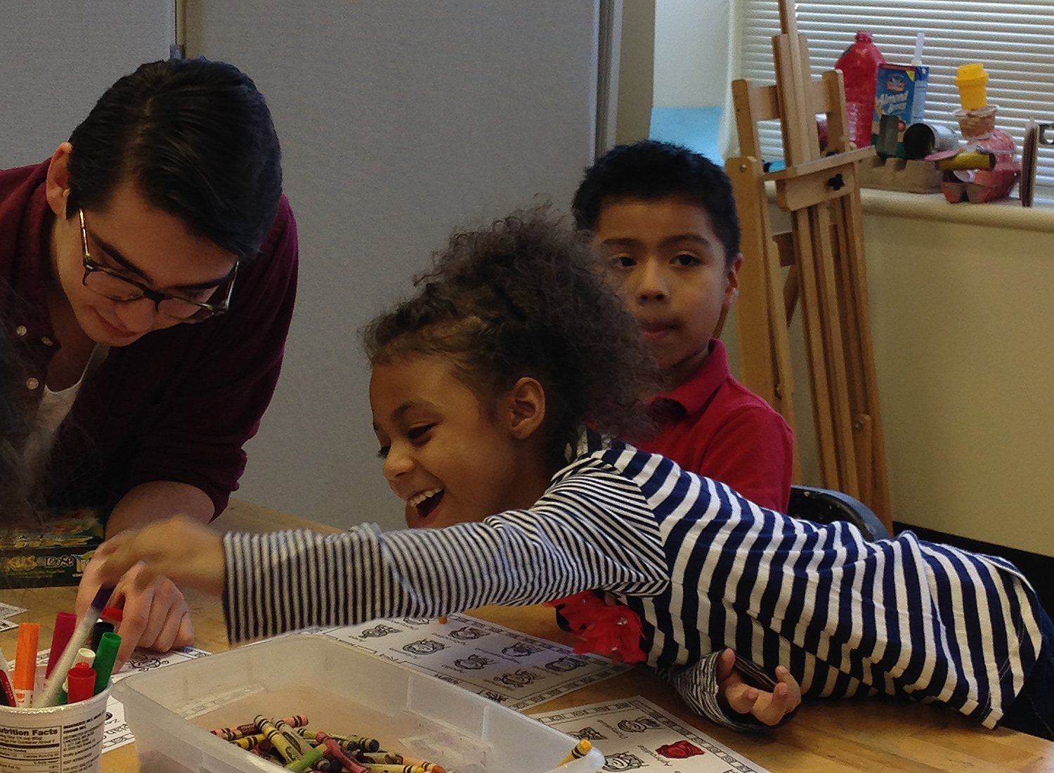 Ben Saldich '19 works with Green Street Teaching and Learning Center students. 