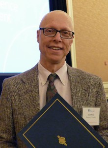 Professor of Psychology Scott Plous at the AAAS fellow induction ceremony, Feb. 13. (Photo by Fijare Plous)