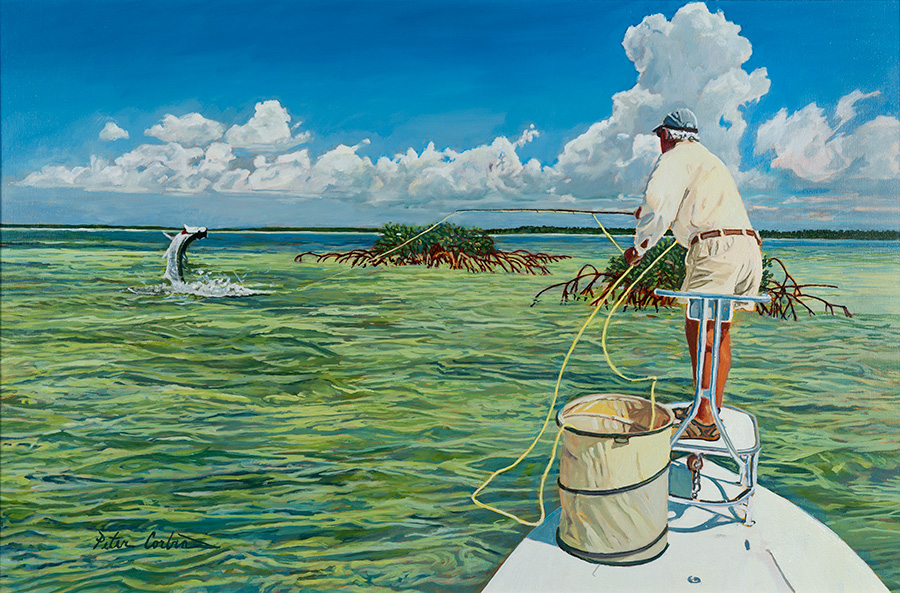 Fly Fishing Art by Corbin '68 on Exhibit at National Sporting