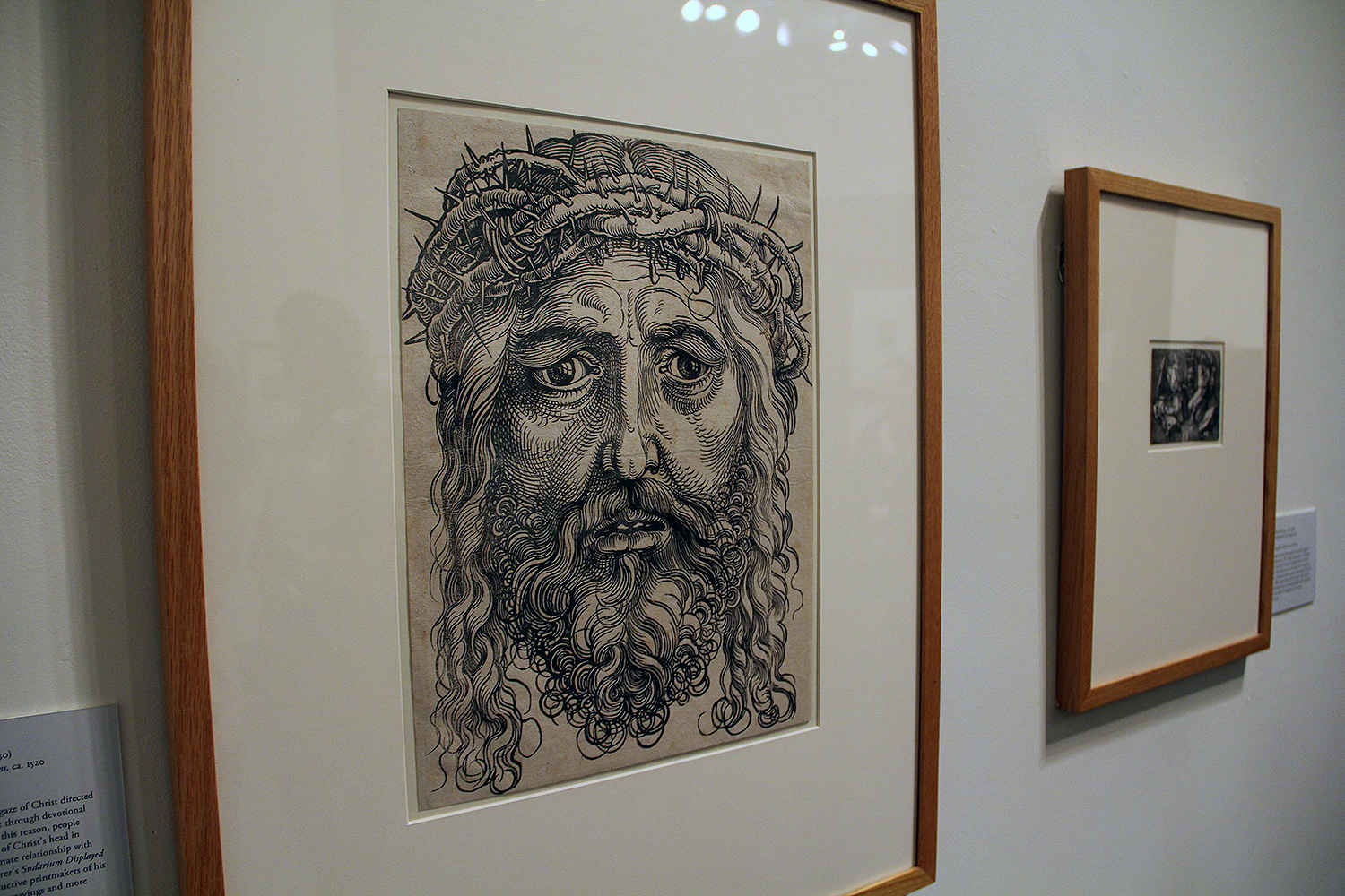 Hans Sebald Beham (German, 1500-1550) created this woodcut of “The Head of Christ Crowned with Thorns” in 1520. At the time, people hung this larger-than-life-sized image of Christ’s head in their private shrines and built an intimate relationship with the print. Beham made about 270 engravings and more than 1,000 woodcuts during his career.  