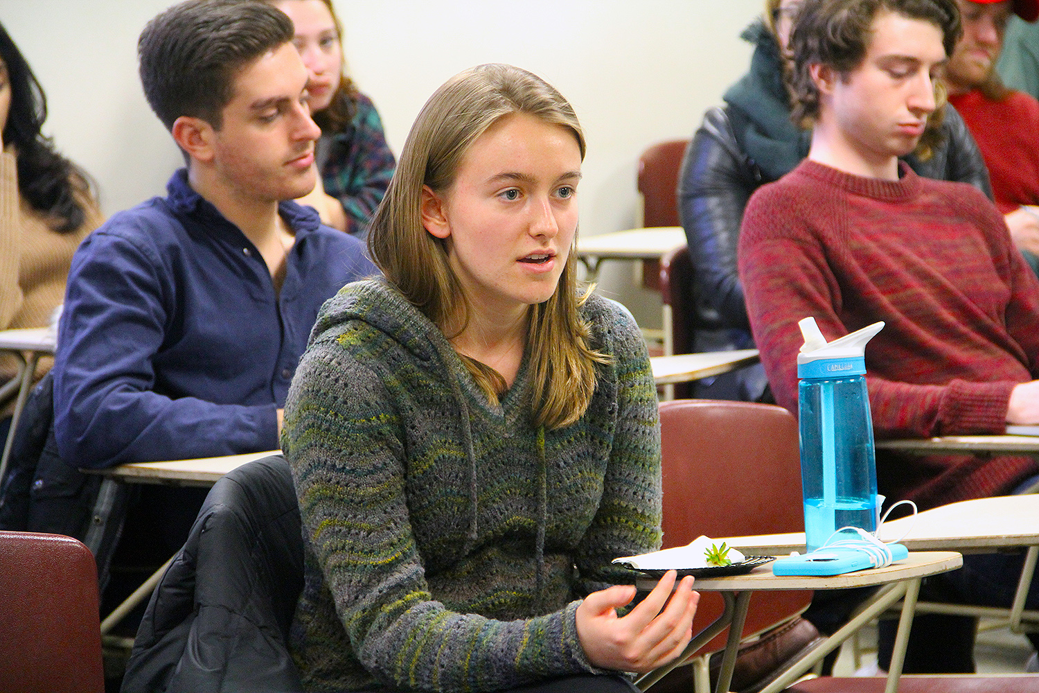 Students introduced topics such as the legitimacy of the Iowa caucus, the origins and effects of super-delegates, and the campaign prospects of Donald Trump and Bernie Sanders.