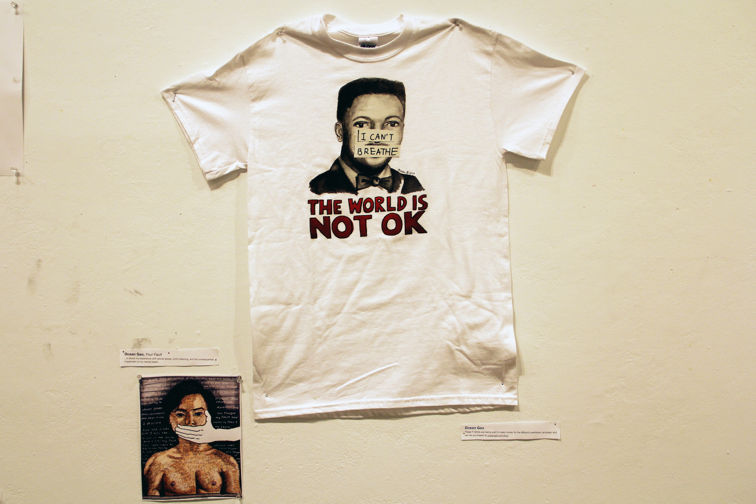 Ocean Gao '19 exhibited their political voice through the platform of art, including a t-shirt they designed to raise money for the #BlackLivesMatter campaign.