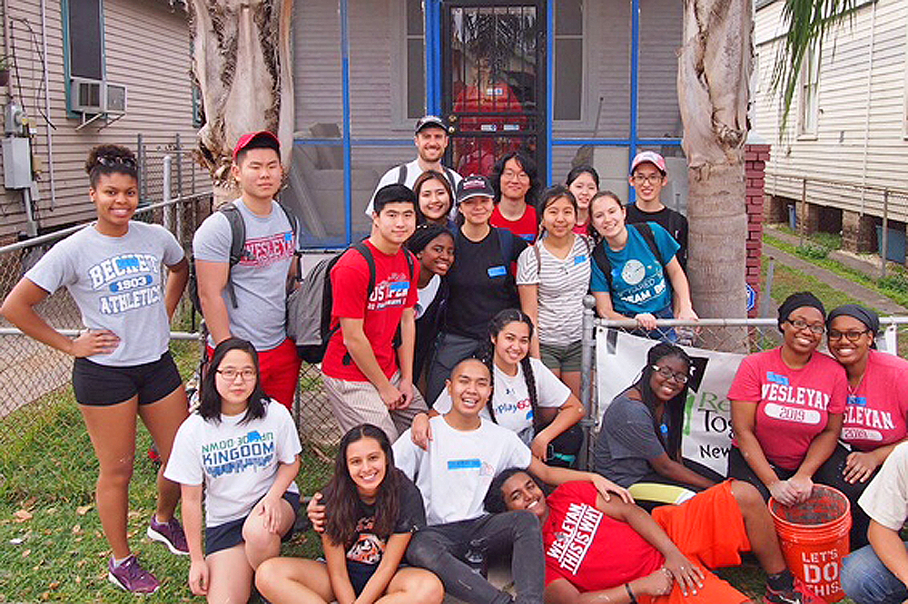 During their spring break, March 4-13, 19 Wesleyan students went to New Orleans to help rebuild a home damaged by Hurricane Katrina. 