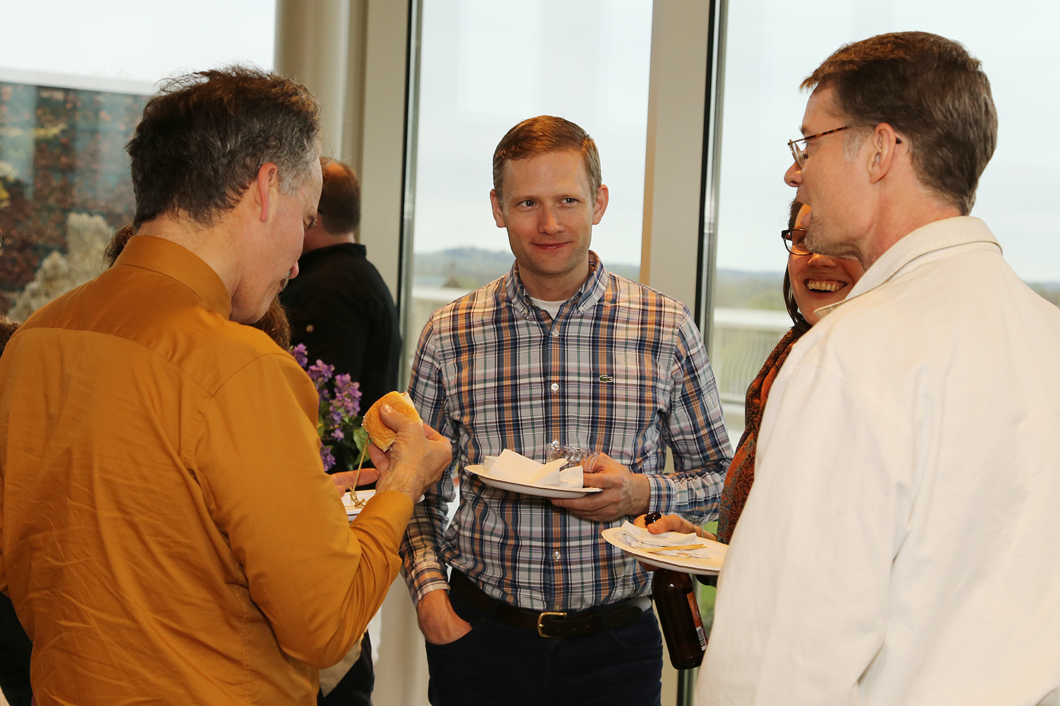 Attendees continued their conversation at a reception following the event. (Photos by Richard Marinelli)