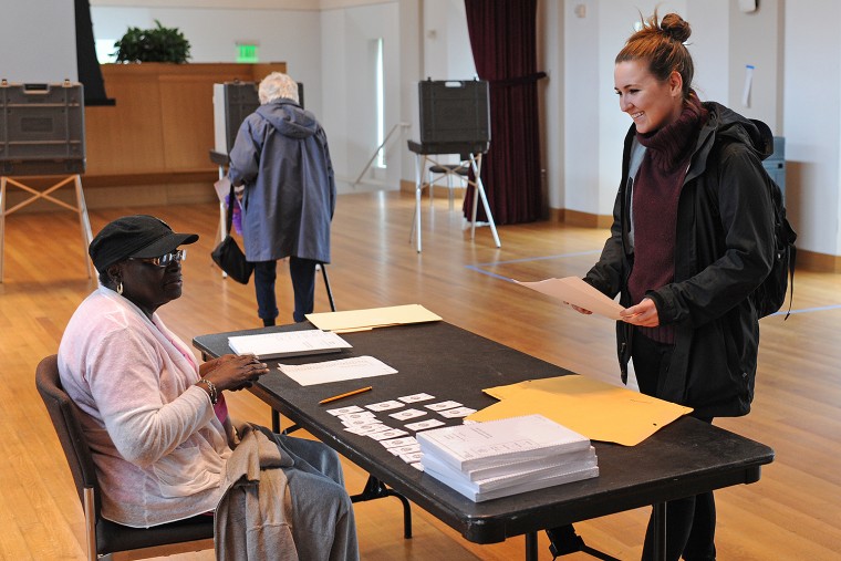 Voting for the Primary Election in Beckham Hall, April 26, 2016.